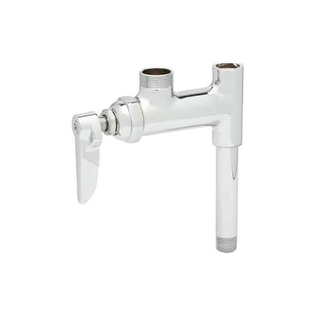 T and S Brass Add-On Faucet with 6" Swing Nozzle, Stream Regulator Outlet and Lever Handle Chrome