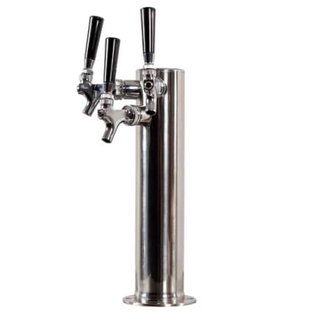 TapRite Triple Faucet Stainless Steel Draft Beer Tower 3 Inch Column Chrome