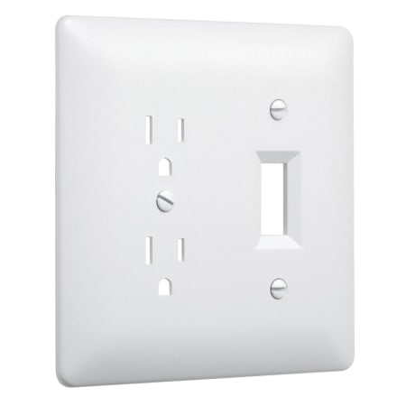 TayMac Masque 2 Gang Combination Plate White