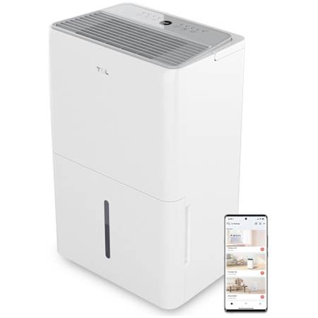 TCL 16 Inch Wide 50 Pint Energy Star Rated Portable Dehumidifier White
