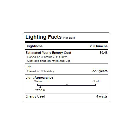 TCP-LED4E26G1627K-Lighting Facts