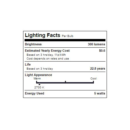 TCP-LED5E26B1127K-Lighting Facts