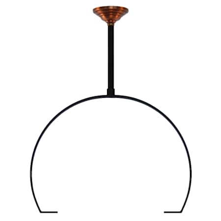 The CopperSmith 18" Tall Classic Aluminum Ceiling Yoke with Copper Canopy and 12" Down Rod Included Matte Black