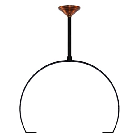 The CopperSmith 19" Tall Classic Aluminum Ceiling Yoke with Copper Canopy and 12" Down Rod Included Matte Black