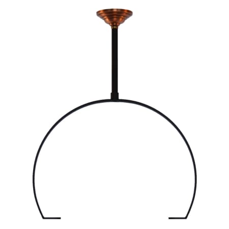The CopperSmith Classic Aluminum Ceiling Yoke with Copper Canopy and 12" Down Rod Included Matte Black