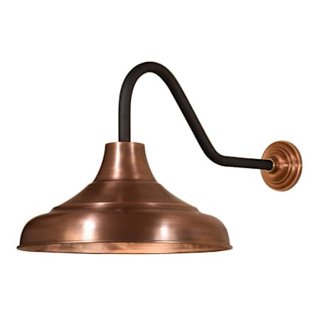 The CopperSmith Key Largo 1 Light 17" Wide Copper Electric Gooseneck Outdoor Wall Lantern Antique Copper