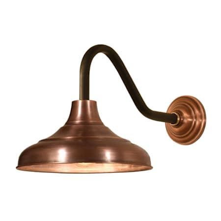 The CopperSmith Key Largo 1 Light 14" Wide Copper Electric Gooseneck Outdoor Wall Lantern Antique Copper