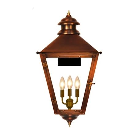 The CopperSmith Adam Street 3 Light 32" Tall Copper Electric Outdoor Wall Sconce Copper