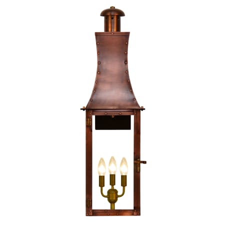 The CopperSmith Churchill 3 Light 33" Tall Copper Electric Outdoor Wall Sconce Antique Copper