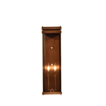 The CopperSmith Austin 2 Light 28" Tall Flush Mount Outdoor Wall Sconce Antique Copper