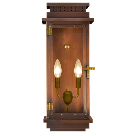 The CopperSmith Contempo 2 Light 22" Tall Copper Electric Flush Mount Outdoor Wall Sconce Antique Copper