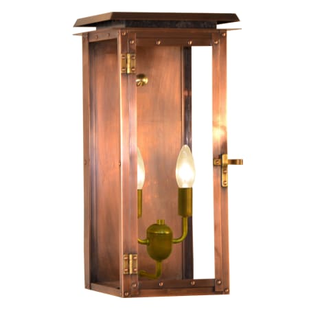 The CopperSmith Hyland 2 Light 17-1/2" Tall Copper Electric Flush Mount Outdoor Wall Sconce Antique Copper