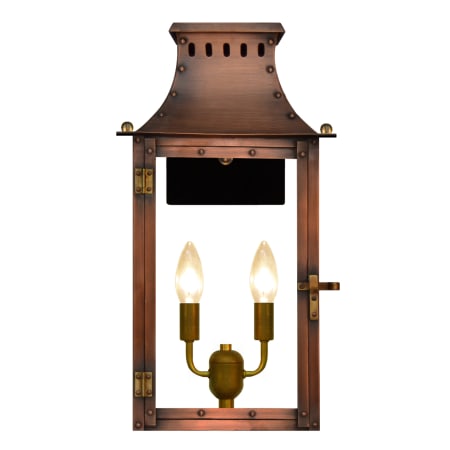 The CopperSmith Market Street 2 Light 19" Tall Copper Electric Outdoor Wall Sconce Antique Copper