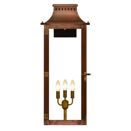 The CopperSmith Market Street 3 Light 30" Tall Copper Electric Outdoor Wall Sconce Antique Copper
