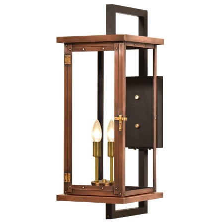 The CopperSmith Navarrete 2 Light 29" Tall Copper Electric Outdoor Wall Sconce Antique Copper