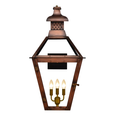 The CopperSmith Pebble Hill 3 Light 31-1/2" Tall Copper Electric Outdoor Wall Sconce Antique Copper
