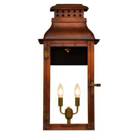 The CopperSmith Palmetto Street 2 Light 19" Tall Copper Electric Outdoor Wall Sconce Antique Copper