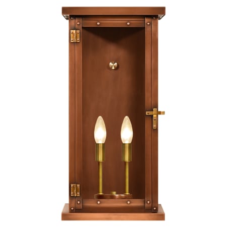 The CopperSmith Viera 2 Light 25-1/2" Tall Copper Electric Outdoor Wall Sconce Antique Copper