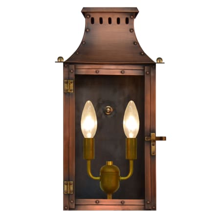The CopperSmith Yorktown 2 Light 19" Tall Copper Electric Outdoor Wall Sconce Antique Copper