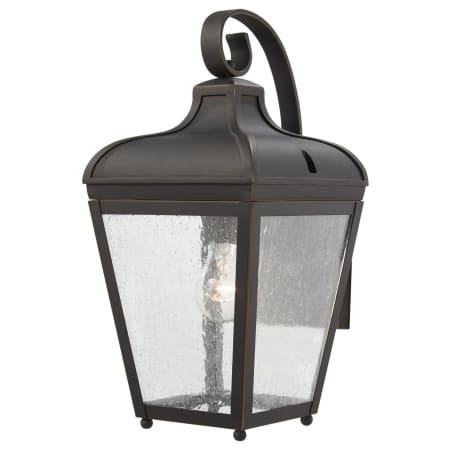 The Great Outdoors Marquee 1 Light 17" Tall Outdoor Wall Sconce with Clear Seedy Glass Oil Rubbed Bronze / Gold