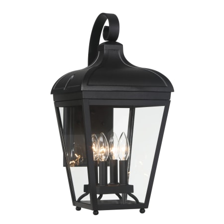 The Great Outdoors Marquee 4 Light 21" Tall Outdoor Wall Sconce with Clear Glass Shade Sand Coal