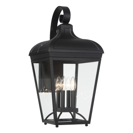 The Great Outdoors Marquee 4 Light 25" Tall Outdoor Wall Sconce with Clear Glass Shade Sand Coal