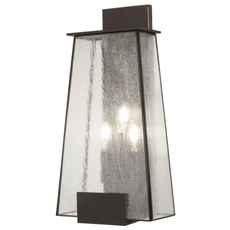 The Great Outdoors Bistro Dawn 3 Light 22" Tall Outdoor Wall Sconce with Clear Seeded Glass Dakota Bronze