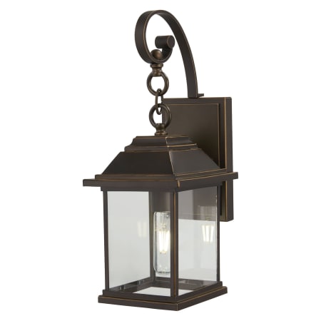 The Great Outdoors Mariner's Pointe 1 Light 18" Tall Outdoor Wall Sconce with Clear Glass Shade Oil Rubbed Bronze / Gold