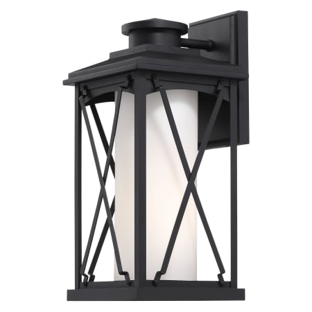 The Great Outdoors Lansdale 16" Tall Outdoor Wall Sconce with Etched Opal Glass Black