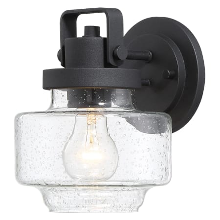 The Great Outdoors Rosecrans 1 Light 8" Tall Outdoor Wall Sconce with Clear Seedy Glass Black