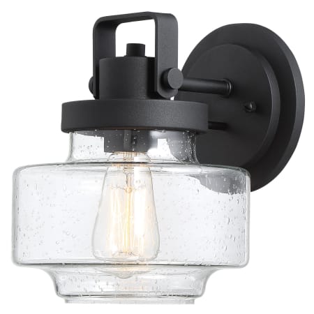 The Great Outdoors Rosecrans 1 Light 10" Tall Outdoor Wall Sconce with Clear Seedy Glass Black