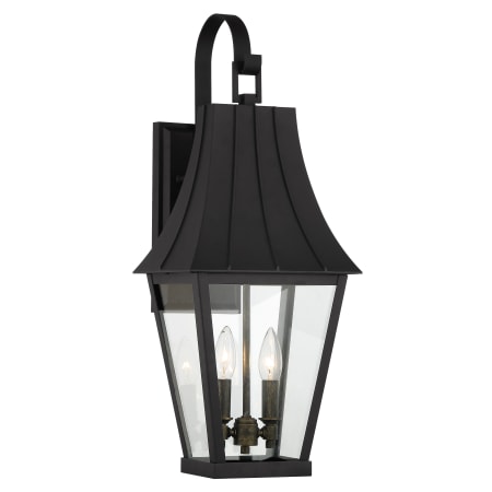 The Great Outdoors Chateau Grande 2 Light 24" Tall Outdoor Wall Sconce with Clear Glass Coal / Gold