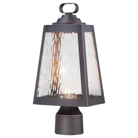 The Great Outdoors Talera 15" Tall LED Post Light with Clear Water Glass Oil Rubbed Bronze / Gold