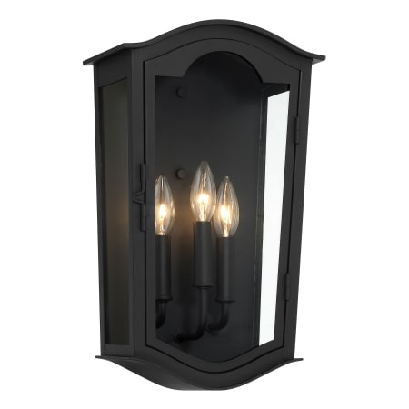 The Great Outdoors Houghton Hall 3 Light 10" Wide Outdoor Wall Sconce with Clear Glass Sand Coal
