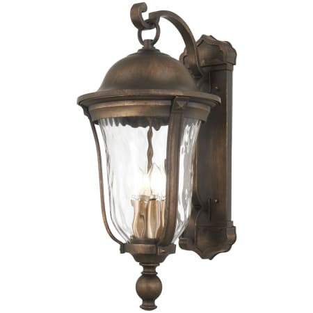 The Great Outdoors Havenwood 4 Light 27" Tall Outdoor Wall Sconce with Hammered Glass Tavira Bronze / Alder Silver