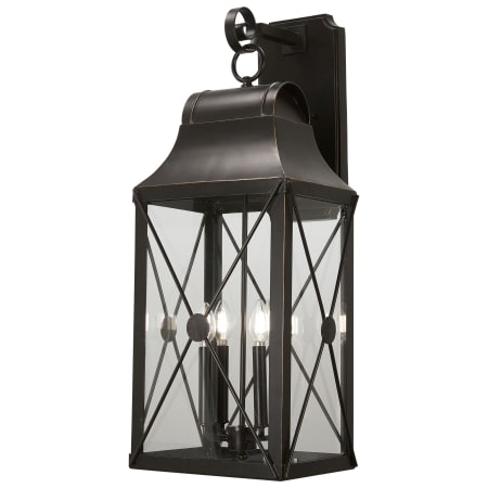 The Great Outdoors De Luz 1 Light 12-1/2" Wide Outdoor Wall Sconce with Clear Glass Oil Rubbed Bronze with Gold Highlights