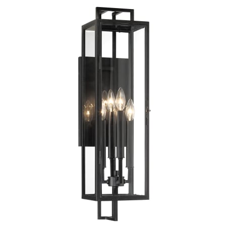The Great Outdoors Knoll Road 4 Light 28" Tall Wall Sconce with Clear Glass Coal