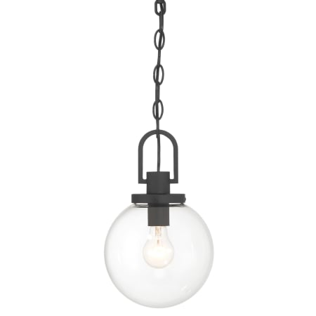 The Great Outdoors Wenston 8" Wide Outdoor Pendant with Clear Glass Shade Sand Coal