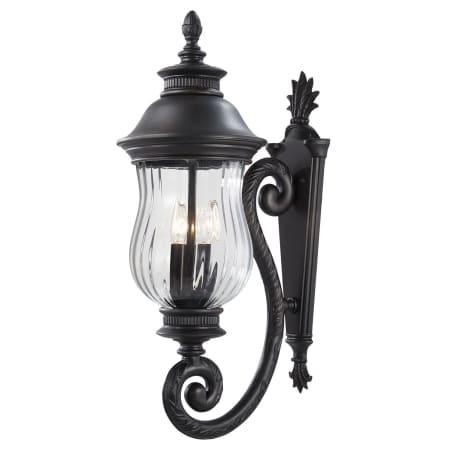 The Great Outdoors Newport 3 Light 28" Tall Bottom Mounted Outdoor Wall Sconce with Clear Optic Glass Heritage