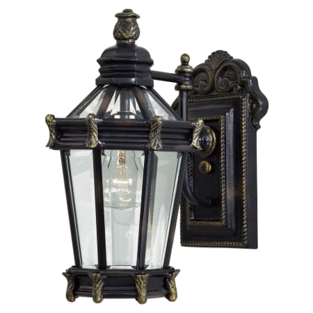 The Great Outdoors Stratford Hall 1 Light 15" Tall Outdoor Wall Sconce with Clear Beveled Glass Heritage with Gold Highlights