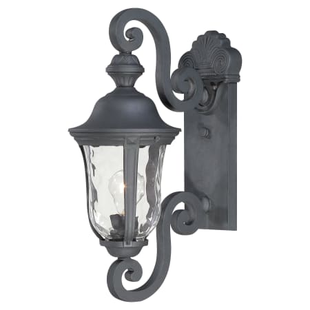 The Great Outdoors Ardmore 1 Light 20" Tall Outdoor Wall Sconce with Clear Hammered Glass Black