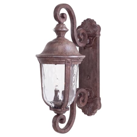 The Great Outdoors Ardmore 2 Light 24-1/2" Tall Outdoor Wall Sconce with Clear Hammered Glass Vintage Rust