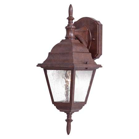 The Great Outdoors Bay Hill 1 Light 16-1/2" Tall Top Mount Outdoor Wall Sconce with Clear Seeded Glass Shade Antique Bronze