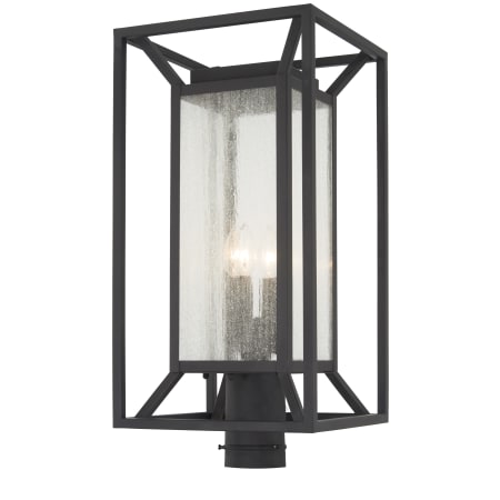 The Great Outdoors Harbor View 4 Light 23" Tall Ever-Pro Post Light with Clear Seedy Glass Sand Coal