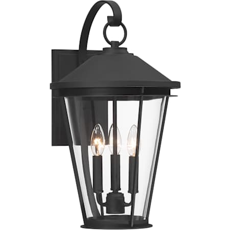 The Great Outdoors Outremont 3 Light 20" Tall Outdoor Wall Sconce with Clear Glass Sand Coal Black