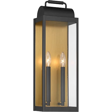 The Great Outdoors Calandra 2 Light 22" Tall Outdoor Wall Sconce Sand Coal Black / Legacy Brass