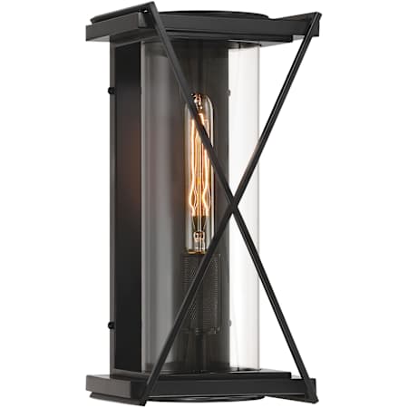 The Great Outdoors Rockhill 16" Tall Outdoor Wall Sconce Dark Matte Black