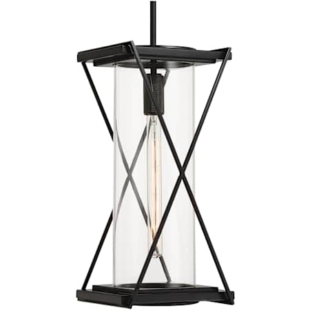 The Great Outdoors Rockhill 10" Wide Outdoor Mini Pendant Dark Matte Black