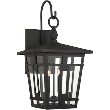 The Great Outdoors Fieldstone 4 Light 32" Tall Outdoor Wall Sconce Sand Coal Black