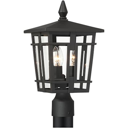 The Great Outdoors Fieldstone 3 Light 17" Tall Post Light Sand Coal Black